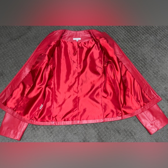 Yvonne Le Marie Red Leather Jacket 12 - Picture 4 of 11